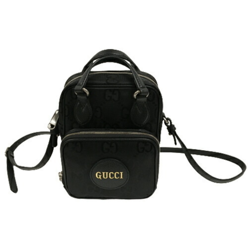 Gucci Shoulder Bag Off The Grid Clutch GG Canvas Black Leather